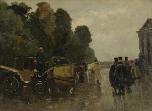 Carriages and Waiting Coachmen, Willem de Zwart, c. 1890 - c. 1894