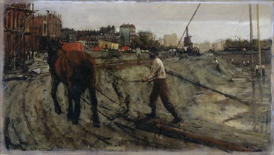 Building site in Amsterdam, The Netherlands, George Hendrik Breitner, c. 1880 - c. 1923