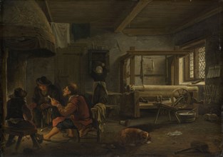A Weaver's Workshop, Johannes Dircksz. van Oudenrogge, 1652