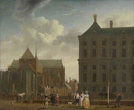 The Nieuwe Kerk and the Town Hall on the Dam in Amsterdam, The Netherlands, Isaac Ouwater, c. 1780