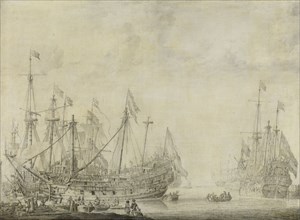 Ships after the Battle, Willem van de Velde (I), 1630 - 1672