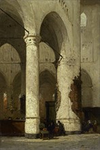 Interior of the Hooglandsche Church in Leiden, The Netherlands, Johannes Bosboom, c. 1840 - c. 1891