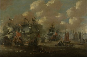 Naval Battle in the Sound near Elsinore (HelsingnÃ¸r) between the Dutch and Swedish Fleets, 8