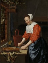 The servant girl, attributed to Willem van Odekercken, 1631 - 1677