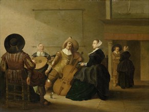 A musical company in an interior, Pieter Symonsz. Potter, 1630