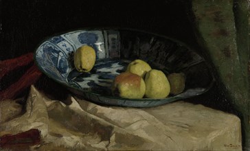 Still Life with Apples in a Delft Blue Bowl, Willem de Zwart, 1880 - 1890