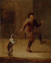 A Man Dancing with a Dog, attributed to FranÃ§ois Verwilt, c. 1640 - c. 1660