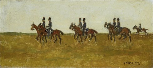 Hussars in the open field, George Hendrik Breitner, c. 1880 - c. 1923