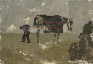 Farrier with horse, George Hendrik Breitner, c. 1880 - c. 1923