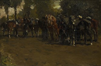 Resting cavalry., George Hendrik Breitner, 1885