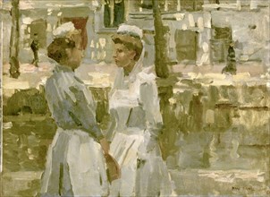Amsterdam household maids, The Netherlands, Isaac Israels, c. 1890 - c. 1900
