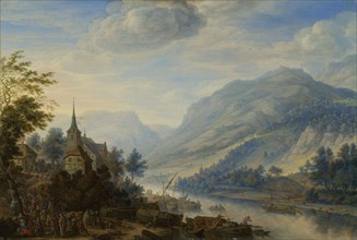 View of the Rhine river near Reineck, Germany, Herman Saftleven, 1654