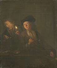 The Smoker (A Man with a Pipe and a Man Pouring a Beverage into a Glass), attributed to Godfried