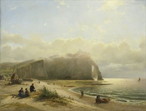 Seascape on the coast, Willem Anthonie van Deventer, 1845 - 1880