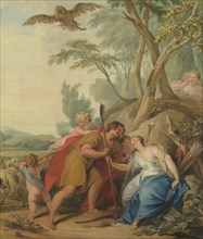 Jupiter, Disguised as a Shepherd, Seducing Mnemosyne, the Goddess of Memory, Jacob de Wit, 1727