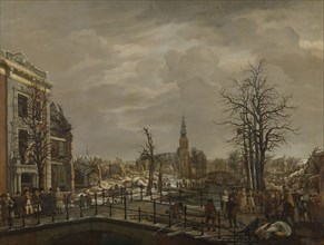 The Rapenburg in Leiden, The Netherlands, Carel Lodewijk Hansen, 1807