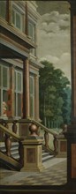 A Staircase, right side of the depiction. One of a seven-part room decoration, Dirck van Delen,