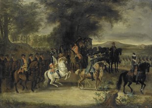 Inspection of a Cavalry Regiment, perhaps by William of Hesse-Homburg, Cornelis Troost, 1742