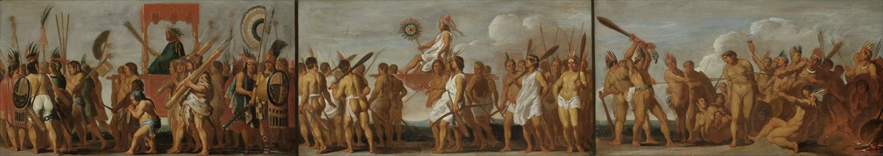 The Treatment of Prisoners of War by the Tupinamba Indians, in three scenes, Anonymous, c. 1630