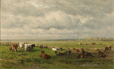 Meadow Landscape with Cattle, Willem Roelofs (I), c. 1880