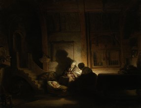The holy family at night, workshop of Rembrandt Harmensz. van Rijn, c. 1642 - c. 1648