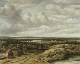 Distant View with Cottages along a Road, Philips Koninck, 1655