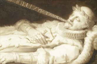 Dirk van Bronkhorst on his deathbed during the siege of Leiden in 1574, Anonymous, 1574 - 1599