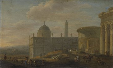 Italian city view, Jacob van der Ulft, 1650 - 1689