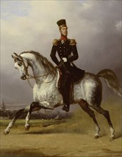 Equestrian Portrait of William II, King of the Netherlands, attributed to Nicolaas Pieneman, c.