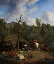 The cabin, Adriaen van de Velde, 1671