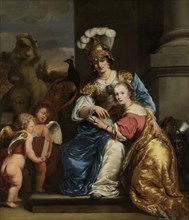 Margarita Trip as Minerva, Instructing her Sister Anna Maria Trip, Ferdinand Bol, 1663