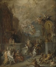 Allegory of the Farewell of William III from Amalia van Solms following the transfer of Regency to
