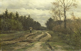 Country road near Laren, Noord-Holland, Willem Roelofs, I, 1870 - 1897