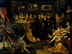 Night Banquet and Masquerade, copy after Joos van Winghe, 1580 - 1630