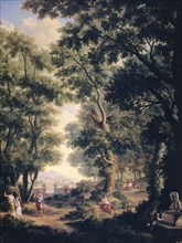 Arcadian Landscape, one of a series of ten murals in the garden room of the main floor of the