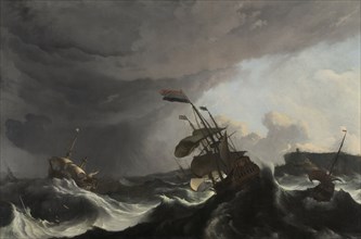 Warships in a Heavy Storm, Ludolf Bakhuysen, c. 1695
