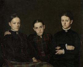 Portrait of Cornelia, Clara and Johanna Veth, Jan Veth, 1885