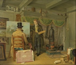 The Artist at his Studio, Anthony Oberman, 1820