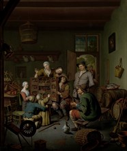 The Raree-show, â€ôt Fraay Curieus, Willem van Mieris, 1718
