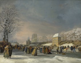 Womenâ€ôs Skating Competition on the Stadsgracht in Leeuwarden, 21 January 1809, The Netherlands,
