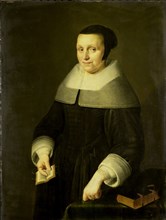 Portrait of a Woman, possibly Elsje van Houweningen, Wife of Willem van de Velden, Anonymous, 1656