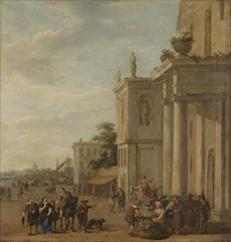 Italian marketplace, Jacob van der Ulft, 1650 - 1689