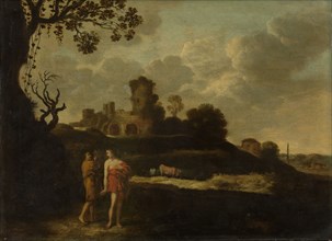 Arcadian Landscape with Shepherds and Cows, Dirck Dalens, I, 1625 - 1676