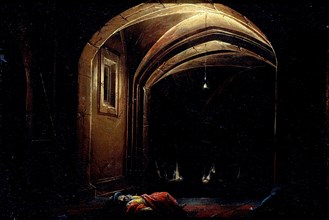 Men Sleeping in a Room with lighted Arches, possibly Hendrik van Steenwijck, I, 1580 - 1630