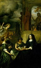 Amalia van Solms in Mourning for her Husband, Prince Frederick Henry, Allegory of the Memory of