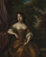 Portrait of Anna Maria Hoeufft 91646-1715, wife of Jan Boudaen Courten, Philip van Dijk, 1690 -