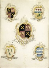 The coat of arms of Anna Digna van Gelre, wife of Laurens Jacobsz de Witte, with the coat of arms