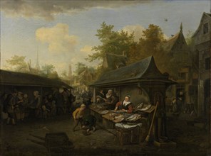 Fish Market, Cornelis Dusart, 1683