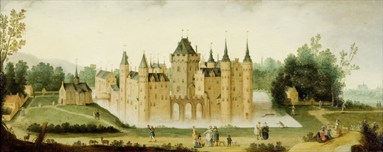 View of the Castle at Egmond aan den Hoef, The Netherlands, Claes Jacobsz. van der Heck, c. 1638