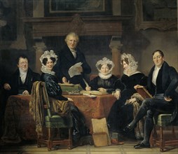 Group Portrait of the Regents and Regentesses of the Lepers' Home of Amsterdam, 1834-35, Jan Adam